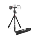 Kit Joby vlogger: trepied compact cu suport telefon, LED și microfon cu paravânt gri, geantă