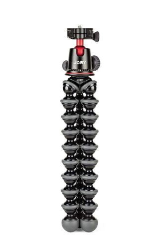 Compact mini tripod with ball head, black, legs fully extended
