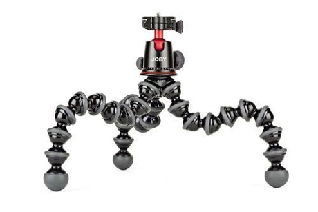 Flexible tripod legs with ball head, black; compact camera support