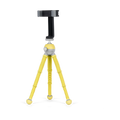 Yellow flexible tripod with black top clamp and coiled legs