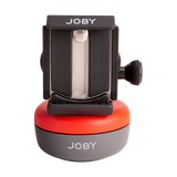 Suport telefon Joby 360 panoramic, cap rotativ roșu și clemă neagră