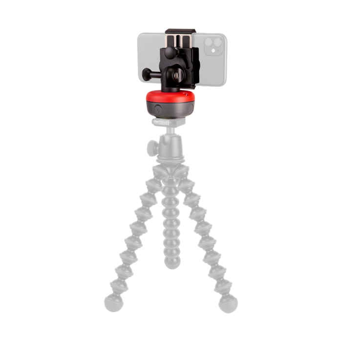 Suport Joby 360 pentru telefon pe trepied, cap rotativ roșu și picioare albe