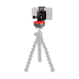 Suport Joby 360 pentru telefon pe trepied, cap rotativ roșu și picioare albe