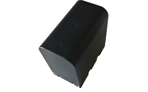 Dark 9600mAh rechargeable battery pack, rectangular shape with small status marking