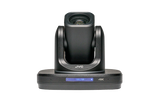 Black PTZ IP production camera rear view, pan-tilt housing and base with 4K