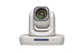 White PTZ IP production camera with motorized dome and front lens