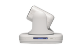 White PTZ IP camera rear/angled view, showing head shape on base