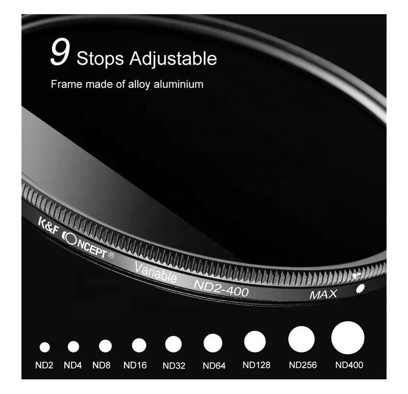 K&F Concept Filtru ND variabil KV 32 Ultra-Slim ND2-ND400 82mm - View 4