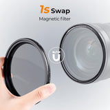 Variable ND2–32 magnetic filter with circular ring, two-piece 1s swap style view