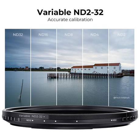 Variable ND2–32 filter ring with ND2–ND32 markings and calibration scale
