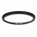 62–67mm step-up lens filter ring, black metal adapter