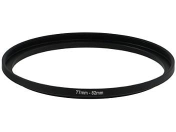 Black camera lens step-up ring adapter, 77–82mm