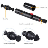 Stilou curățare cu perie retractabilă și capac carbon, vârfuri duale