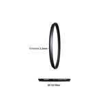 Slim UV filter ring, black frame, 3.3 mm thickness, round 40.5mm filter