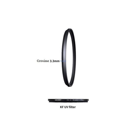 Slim UV filter ring, black frame, 3.3 mm thickness, round 40.5mm filter