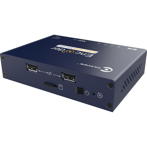 Encoder video NDI Kiloview E2, carcasă cu două porturi și indicatori