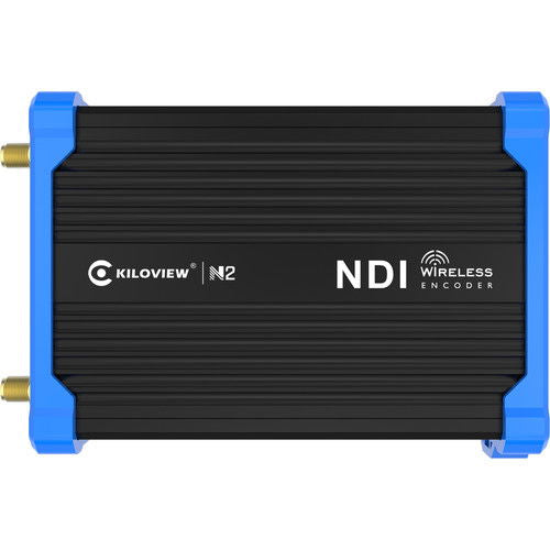 Encoder wireless HDMI la NDI Kiloview N2, carcasă neagră cu albastru