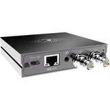 N30 converter, RJ45 NDI PoE port and two coax connectors labeled IN and OUT
