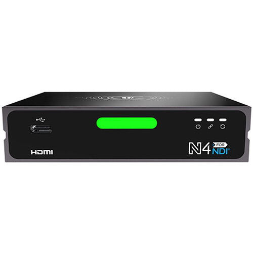 Convertor Kiloview N4 HDMI–NDI cu panou frontal negru și indicator verde