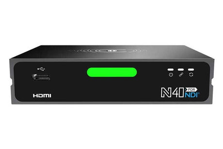 Bidirectional 4K HDMI to NDI converter with green status light on front panel