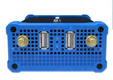 Wireless 4G encoder rear panel with two HDMI slots, antenna ports, and numbered connectors