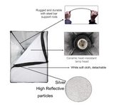 Softbox reflectorizant cu particule argintii și cap de lampă ceramică, detașabil