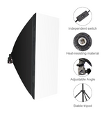 Softbox negru pe trepied stabil cu comutator independent și material rezistent la căldură
