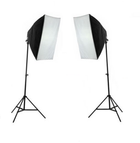 Set 2 softboxuri de studio pe stative, panouri alb și negru