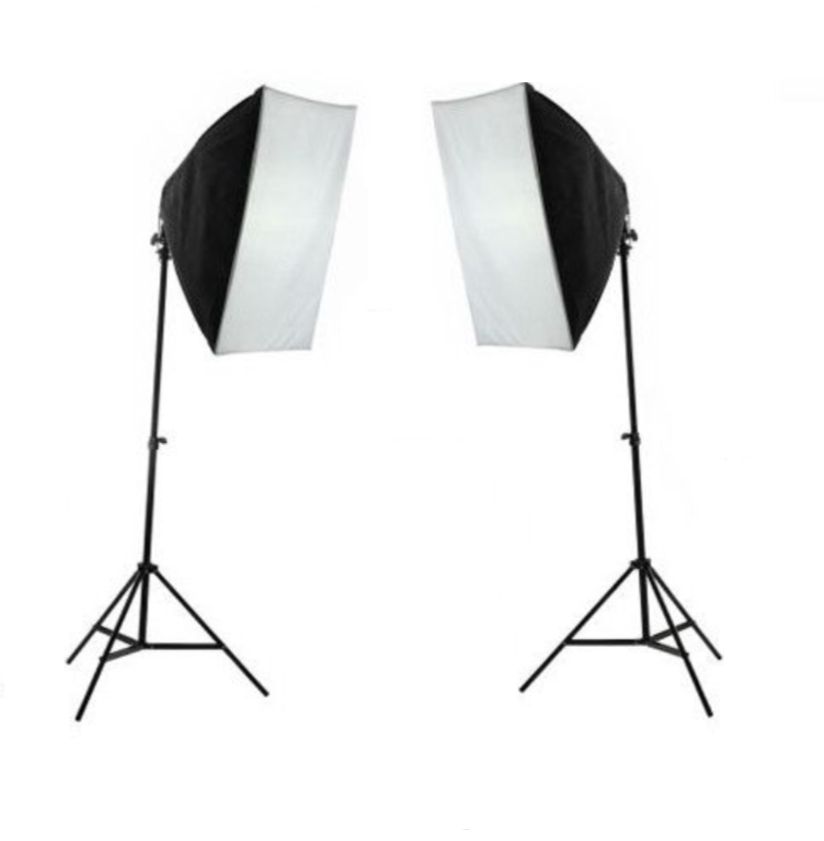 Kit 2 x lumina E27 45W cu softbox 50 x 50cm si stativ - View 1