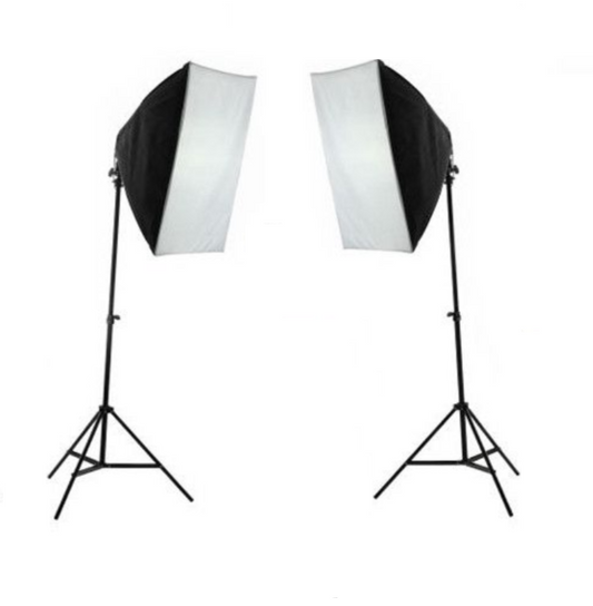 Set 2 softbox-uri cu difuzor alb si stative pentru lumina studio