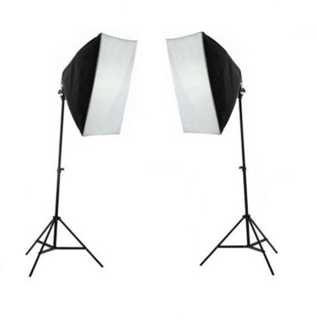 Kit 2 x lumina E27 45W cu softbox 50 x 50cm si stativ - View 1