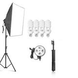 Set kit lumini E27 cu 4 becuri, softbox 60x80 cm și trepied 200 cm