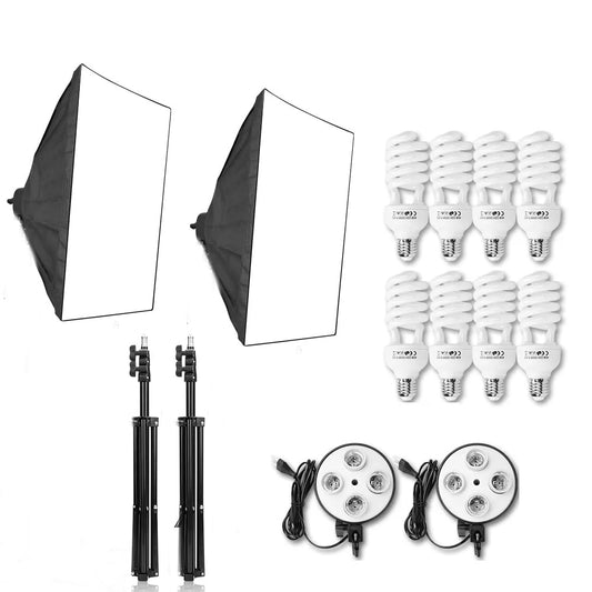 Kit lumini E27 85W x 8 cu softbox 60 x 80 cm si stativ - View 1