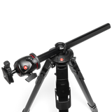 Cap bilă Manfrotto cu butoane de blocare și pârghii, corp negru.
