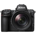 Nikon Z8 mirrorless camera with 24-120mm f/4 S lens, front view, black body