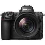 Nikon Z8 mirrorless camera with 24-120mm f/4 S lens, front view, black body