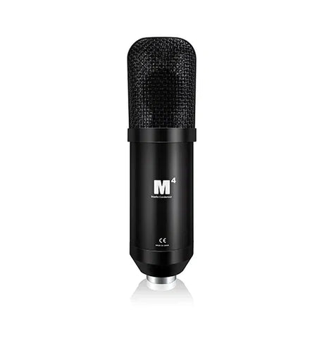 Black condenser microphone M4 with mesh grille and output base