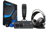 AudioBox USB96 interface, studio condenser mic, headphones, blue cables and box