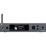 Receptor wireless IEM argintiu cu antenă și ecran LCD, buton rotativ dreapta