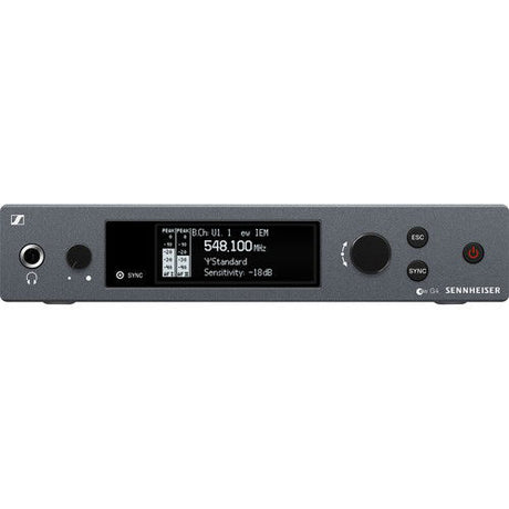 Receptor wireless IEM, panou frontal argintiu cu afișaj LCD și buton mare