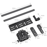 Dimensioned mounting plate, bracket, and textured carbon-fiber support rods