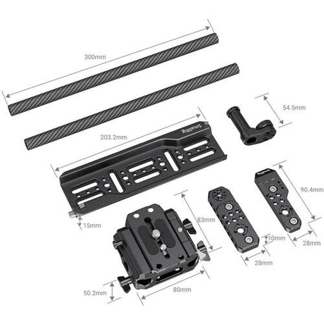 Dimensioned mounting plate, bracket, and textured carbon-fiber support rods