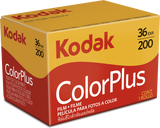 Kodak ColorPlus 200 film box, 36 exp—yellow/red package.