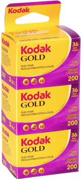 Kodak Gold 135 color film, 36 exposures, 3 rolls in a boxed pack