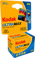 Ultramax 400 color negative film, 24 exp roll, boxed packaging