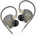 In-ear earbuds with clear shell and black silicone tips, KZ EDX Lite pair