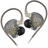 In-ear earbuds with clear shell and black silicone tips, KZ EDX Lite pair