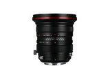 20mm f/4 zero-shift lens for Sony E, black with red top stripe and engraved scales