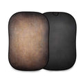 Portable double-sided photo backdrop, walnut and pewter/charcoal panels, 1.5x2.1m