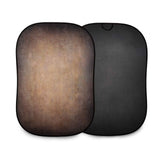 Portable double-sided photo backdrop, walnut and pewter/charcoal panels, 1.5x2.1m